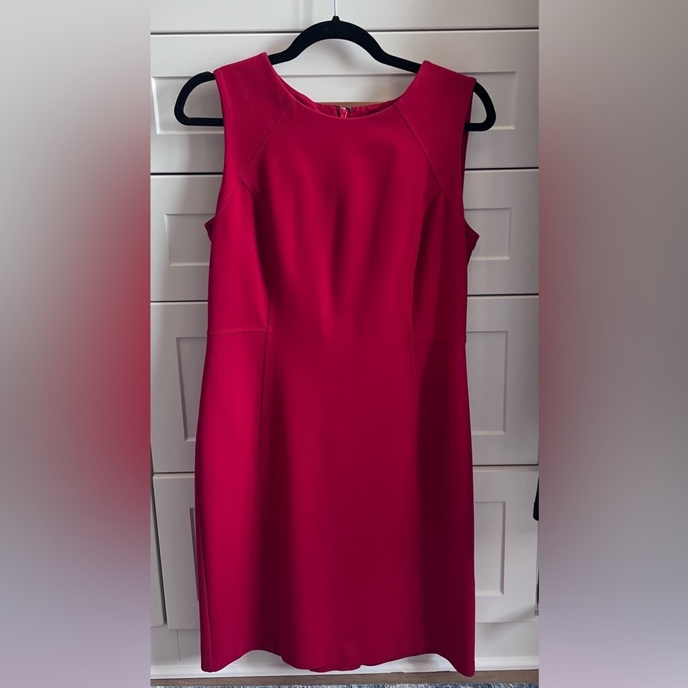 Talbots Sleeveless Midi Dress in Bright Pink